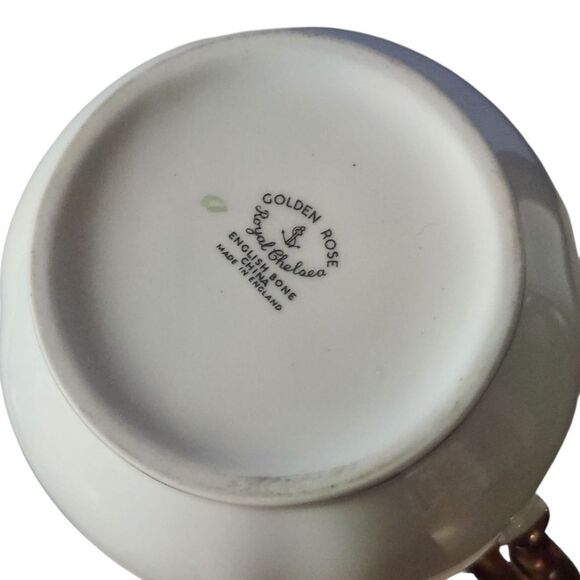 Royal Chelsea Golden Rose China Footed Coffee Pot Small England Nice - Picture 13 of 13